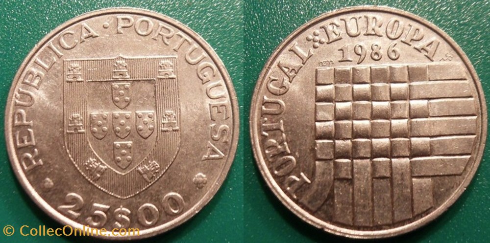 25 Escudos 1986 monnaie monde portugal 25 escudos 1986