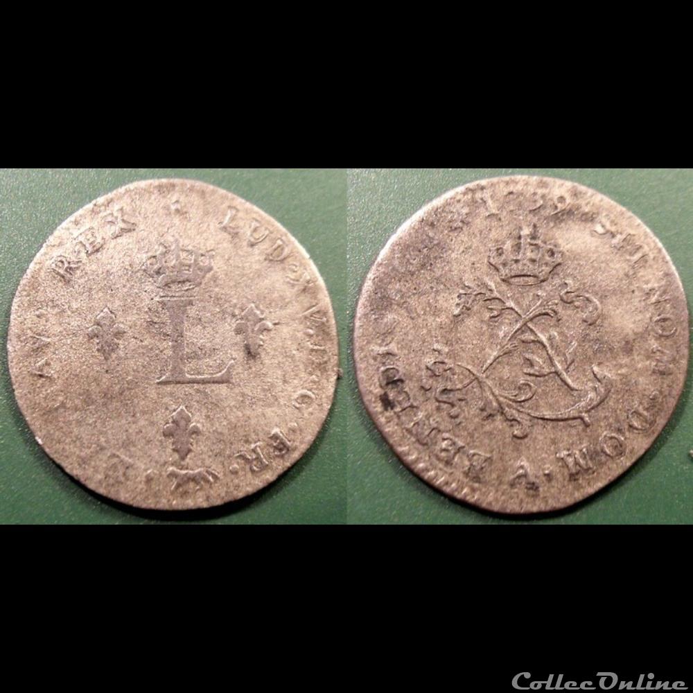 I131 Louis XV double Sol 1739 Paris monnaie france royale i131 louis xv double sol 1739 paris