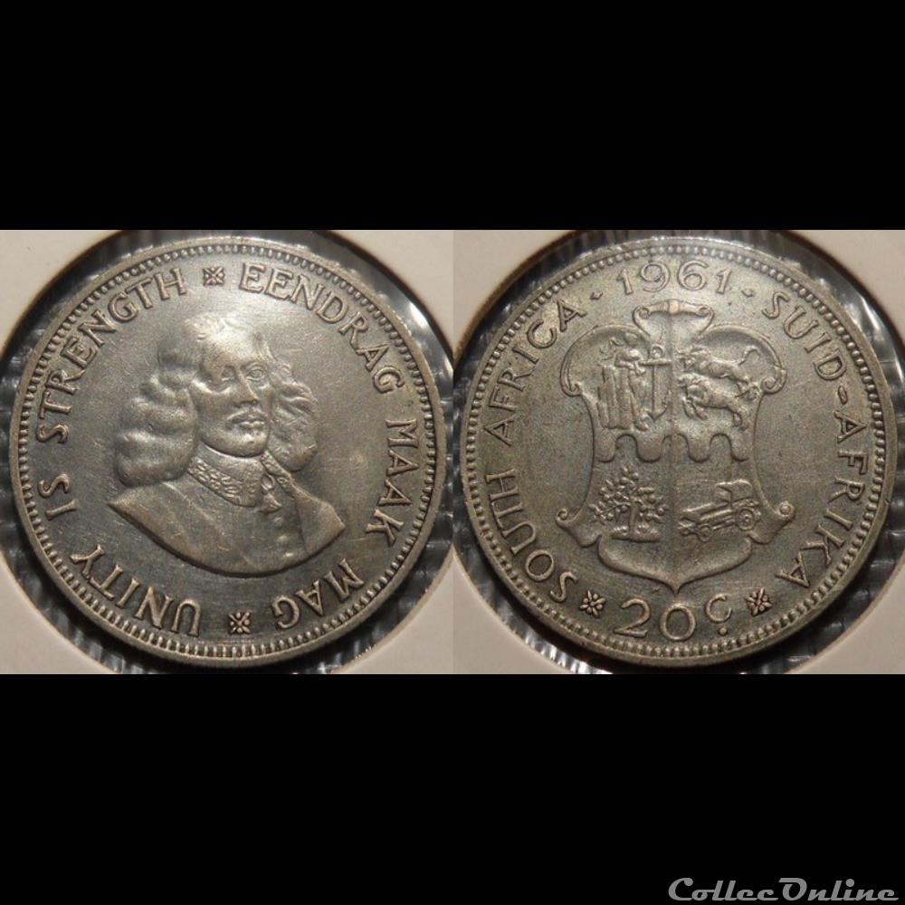 monnaie monde moderne south africa 20 cents 1961