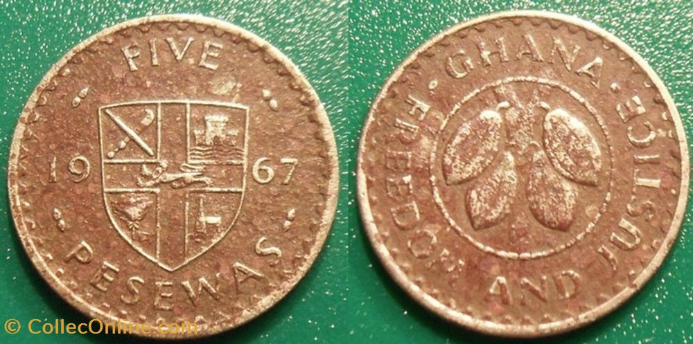 5 Pesewas 1967 monnaie monde ghana 5 pesewas 1967