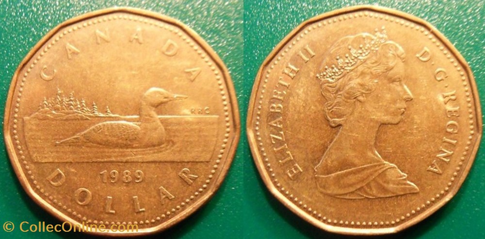 1 Dollar 1989 monnaie monde canadum 1 dollar 1989