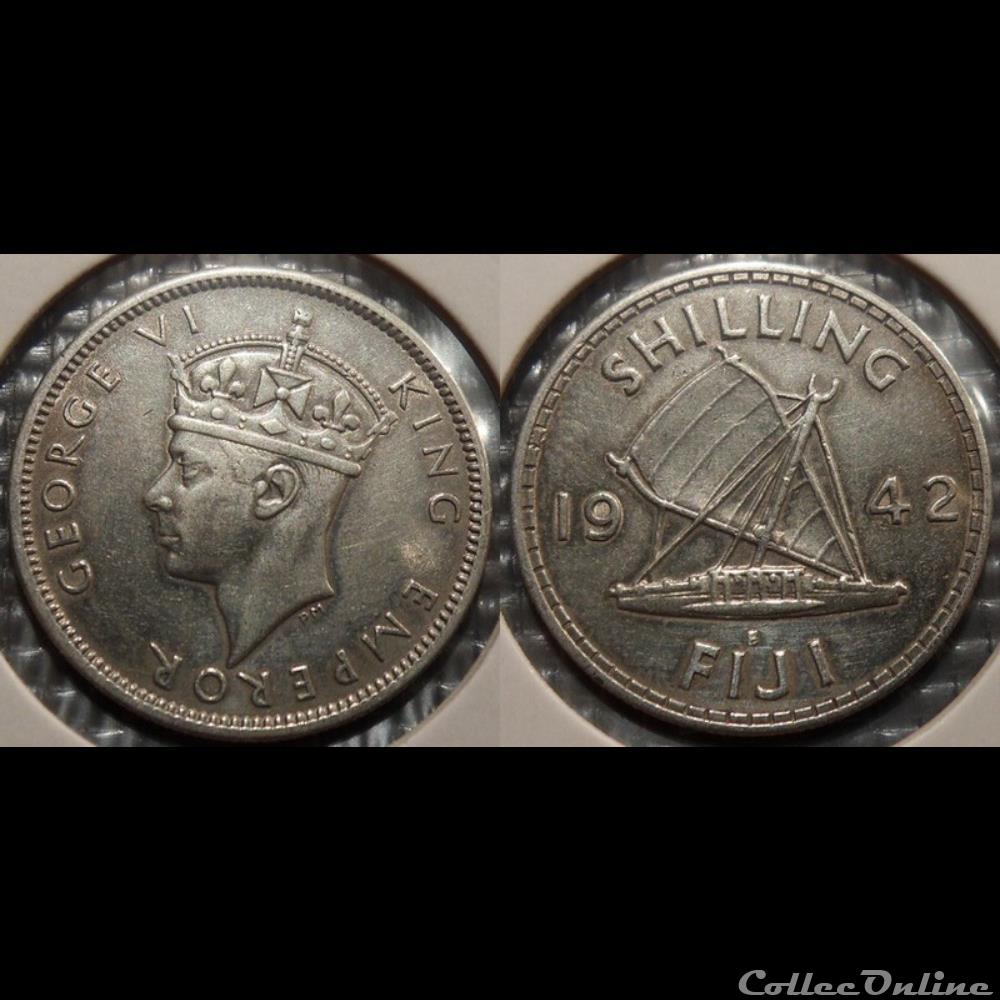 Fiji Islands 1 Shilling 1942 S monnaie france moderne fiji islands 1 shilling 1942 s