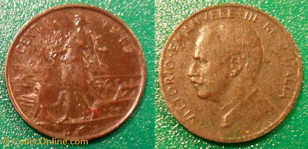 Italie 1 Centésimo 1915 monnaies monde italie 1 centesimo 1915