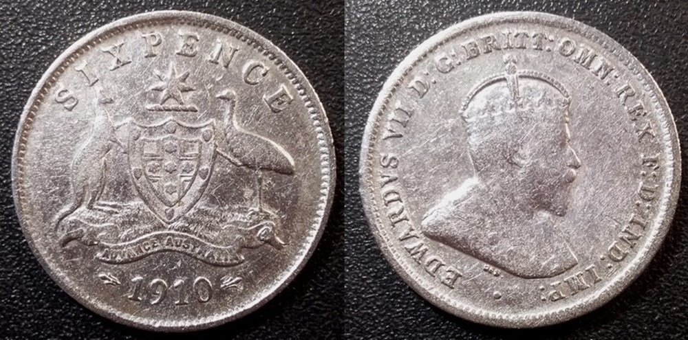 Australie 6 Pence 1910 Edouard VII monnaies australie 6 pence 1910 edouard vii