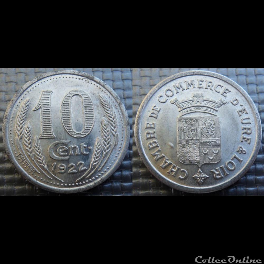 p- MN Eure & Loir 10 C. 1922 Al Elie:10.2 monnaies paranumismatique jetons poids p mn eure loir 10 c 1922 al elie 10 2