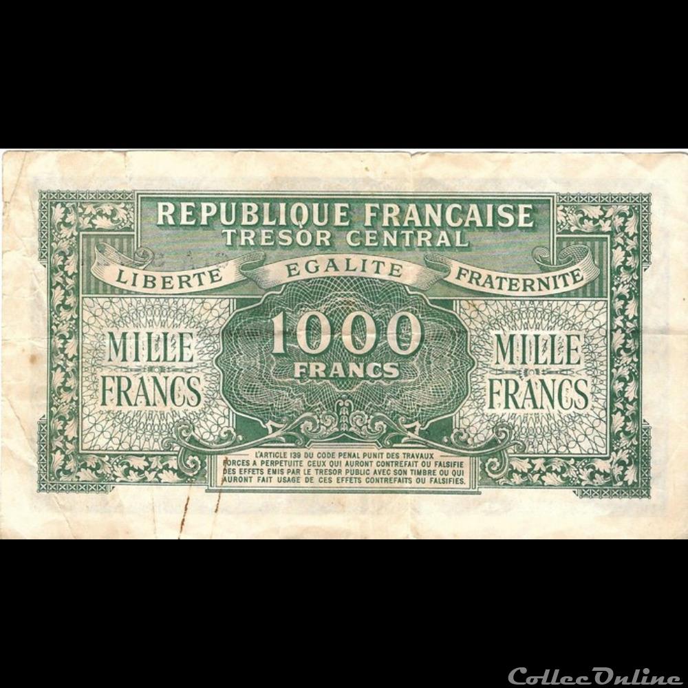 billet banque de xxe 1000 francs marianne france