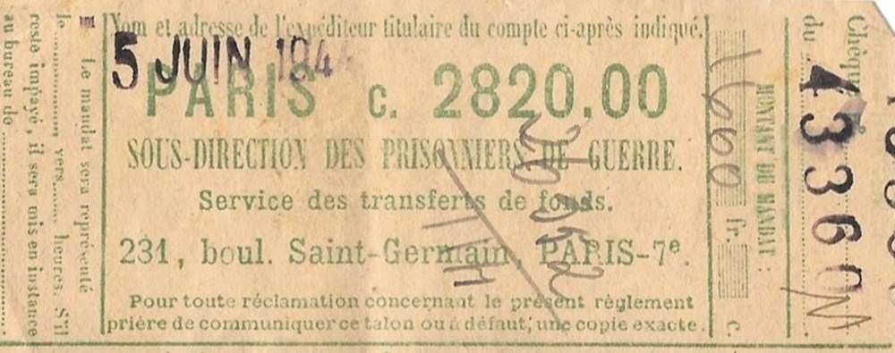 Paris Sous-Direction des Prisonniers de Guerre 1944 documents anciens affiches paris sous direction des prisonniers de guerre 1944