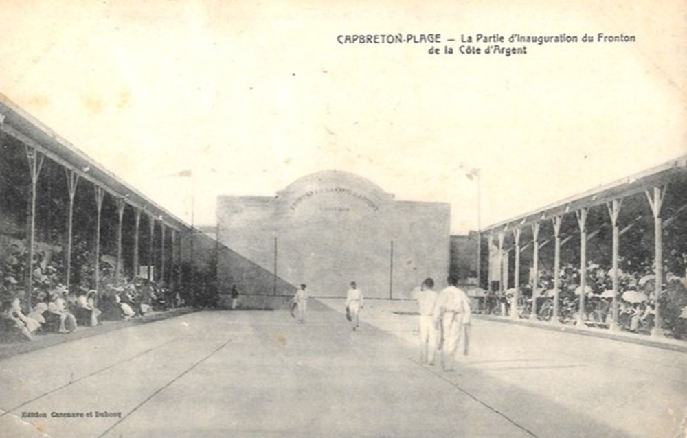 divers carte postale 40 capbreton plage la partie inauguration du fronton de la cote argent
