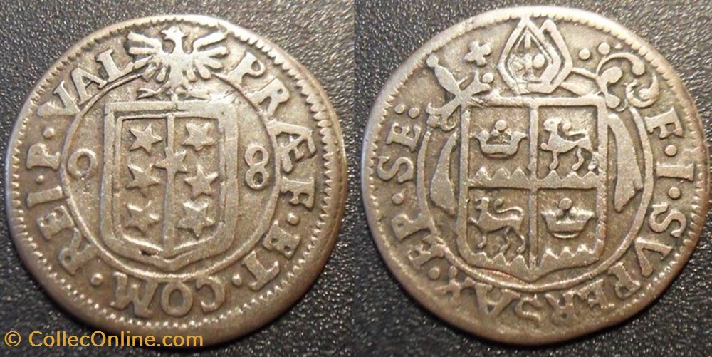 Suisse Canton du Valais Sion 1/2 Batzen 1708 monnaies monde suisse canton du valais sion 1 2 batzen 1708