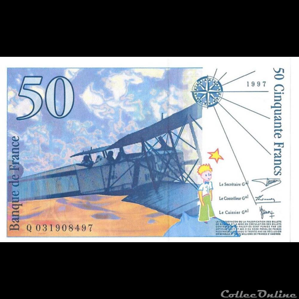 50 Francs St Exupéry billets europe france 50 francs st exupery