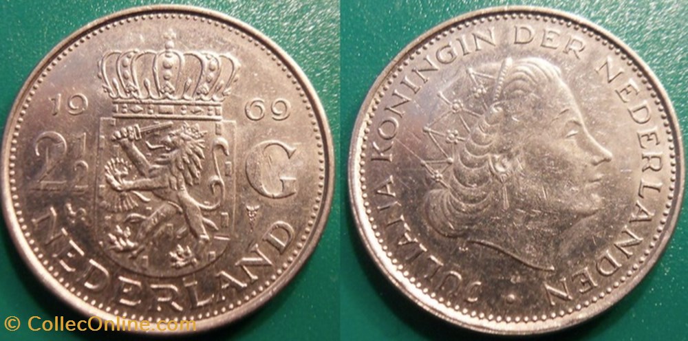 2 1/2 Gulden 1969 monnaie monde pay ba 2 1 2 gulden 1969