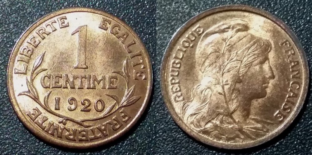 Aa 1 centime Dupuis 1920 monnaies monde france aa 1 centime dupuis 1920