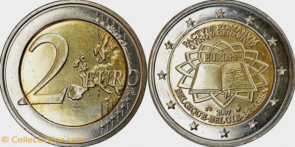 2 Euros 2007 Traité de Rome monnaies monde belgique 2 euros 2007 traite de rome