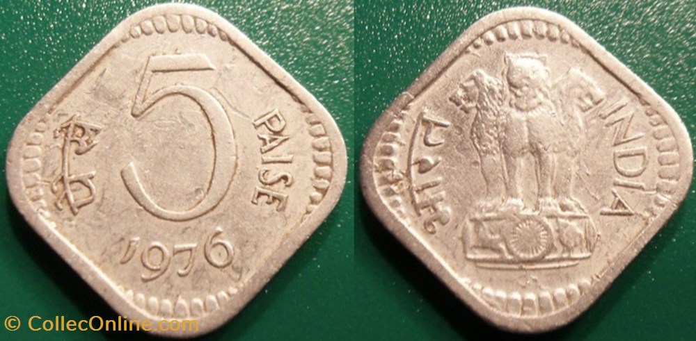 5 Paises 1976 monnaie monde inde 5 paises 1976