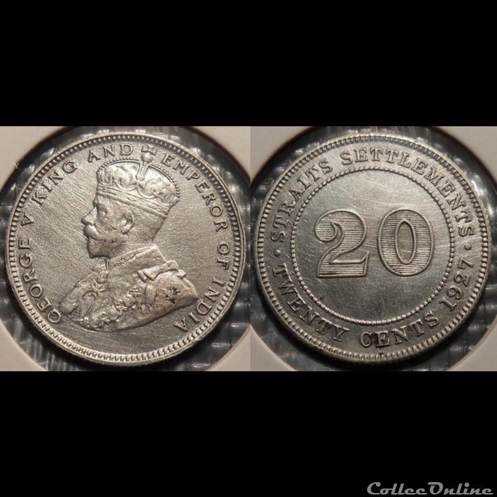 Malaysia Straits Settlements 20 Cents 1927 monnaie france moderne malaysia straits settlements 20 cents 1927