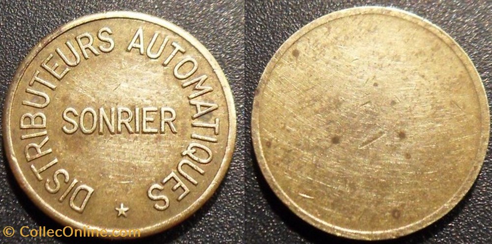 b- Jeton Distributeurs automatiques SONRIER monnaies paranumismatique jetons poids b jeton distributeurs automatiques sonrier