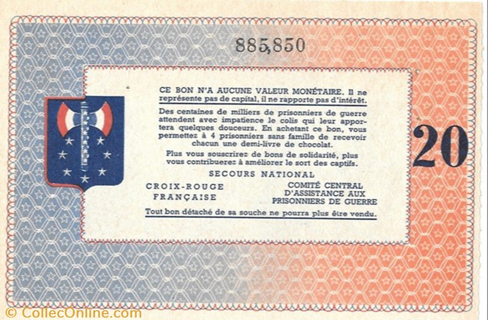 a0- Bon de solidarité VINGT FRANCS Pétain monnaie jeton mereaux a0 bon de solidarite vingt francs petain