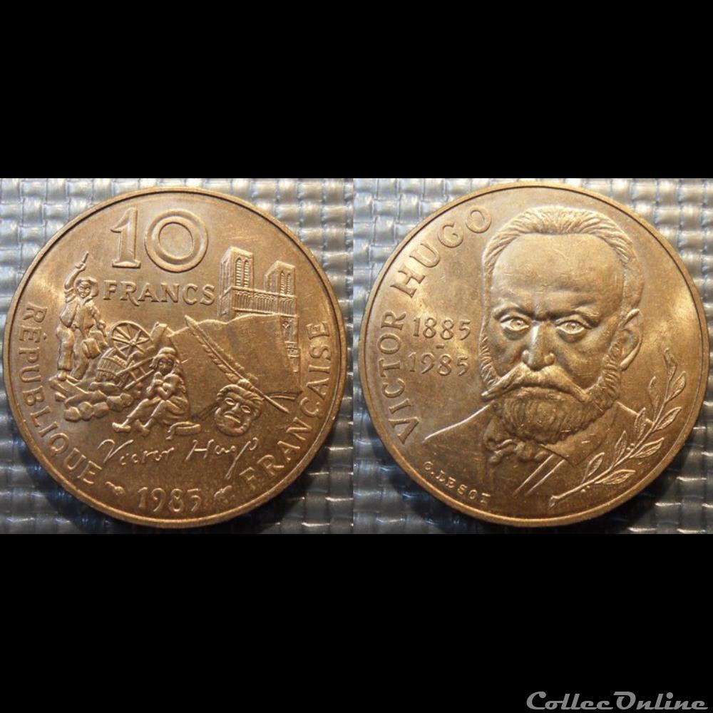 Ll 10 francs Victor Hugo écrivain 1985 26mm 10g monnaie france moderne ll 10 francs victor hugo ecrivain 1985 26mm 10g