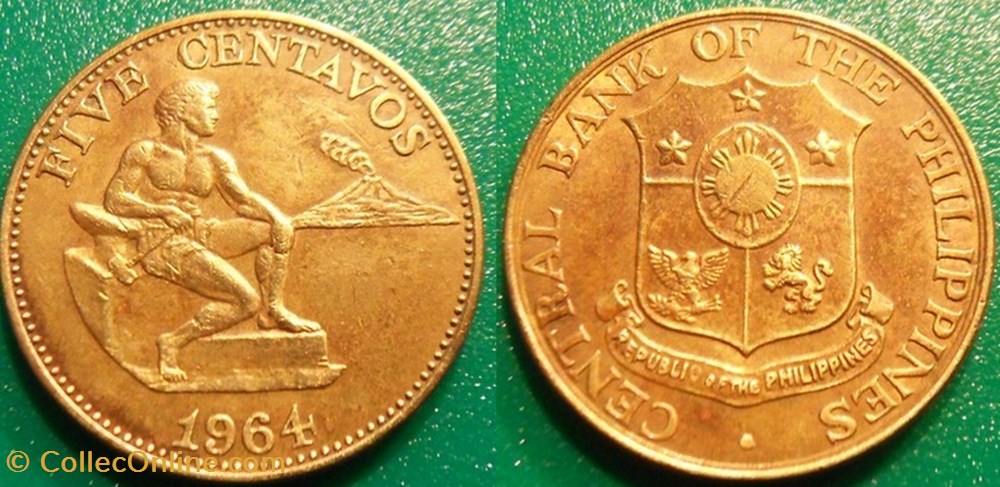 5 Centavos 1964 monnaie monde philippine 5 centavos 1964