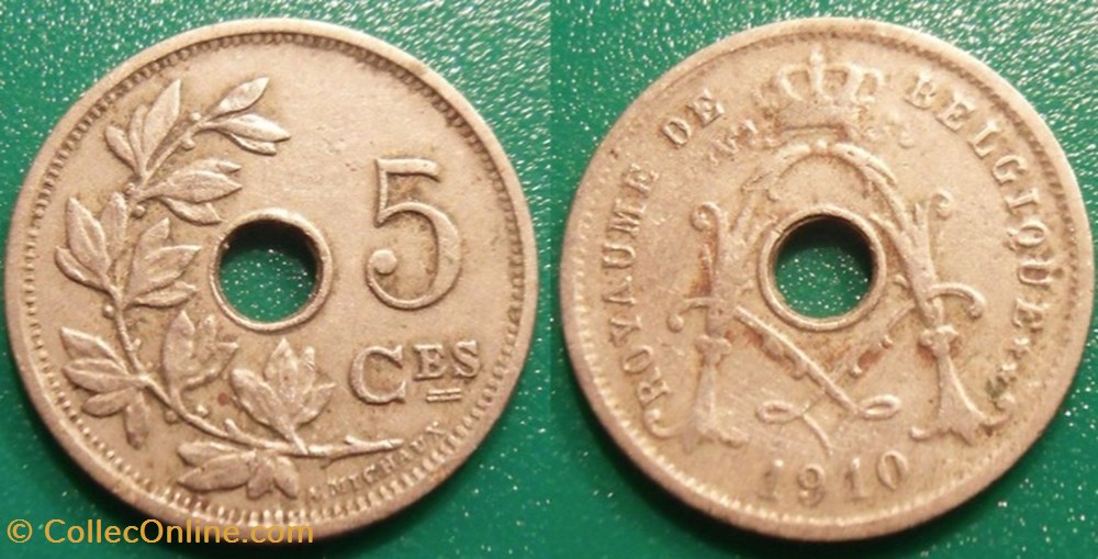monnaie monde belgique 5 centimes 1910 belgique