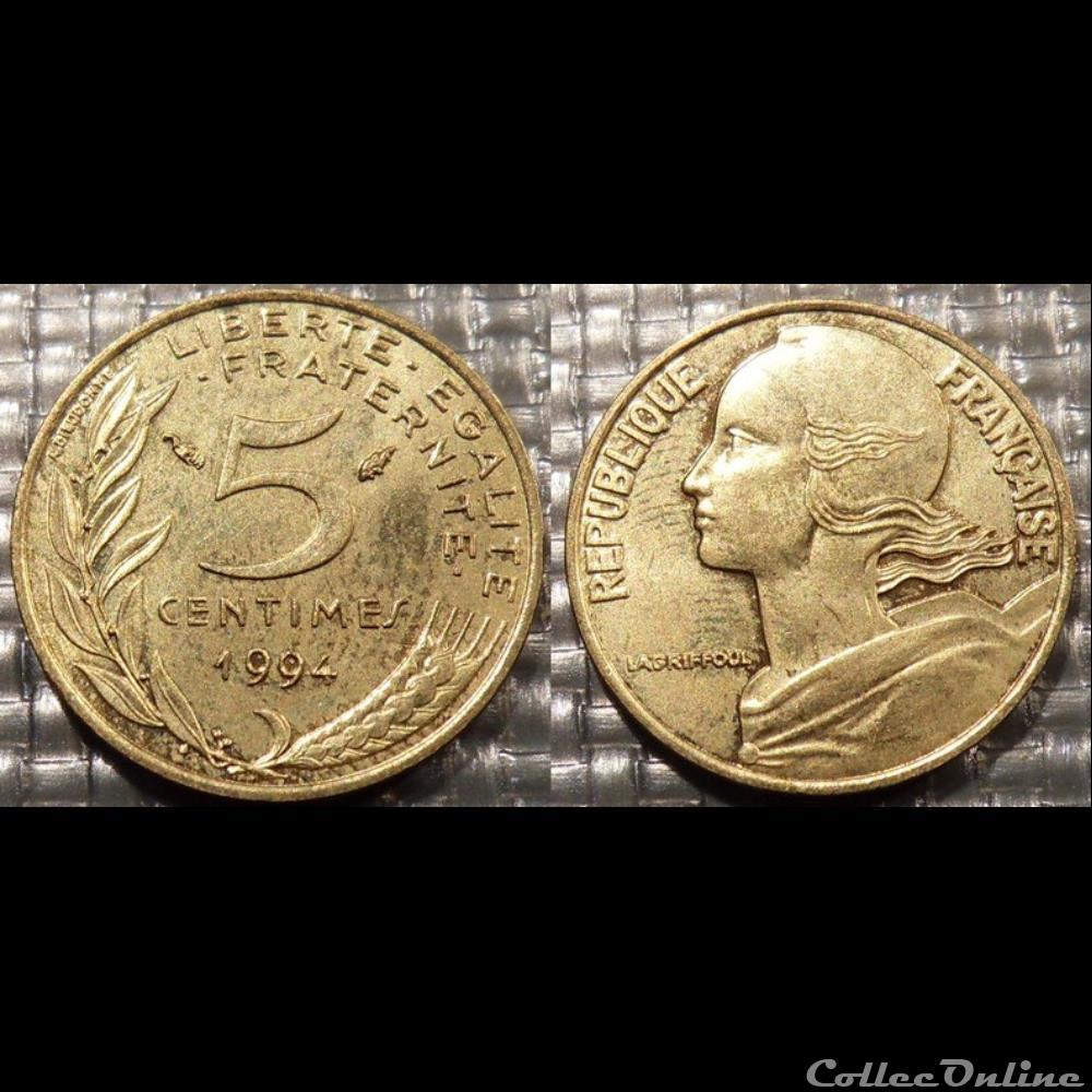 Cf 5 centimes Marianne 1994 17mm 2g monnaie france moderne cf 5 centimes marianne 1994 17mm 2g