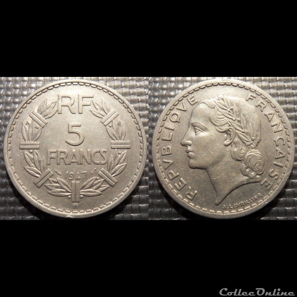 Ke 5 francs Lavrillier 1947 B 31mm 3.5g monnaie france moderne ke 5 francs lavrillier 1947 b 31mm 3 5g