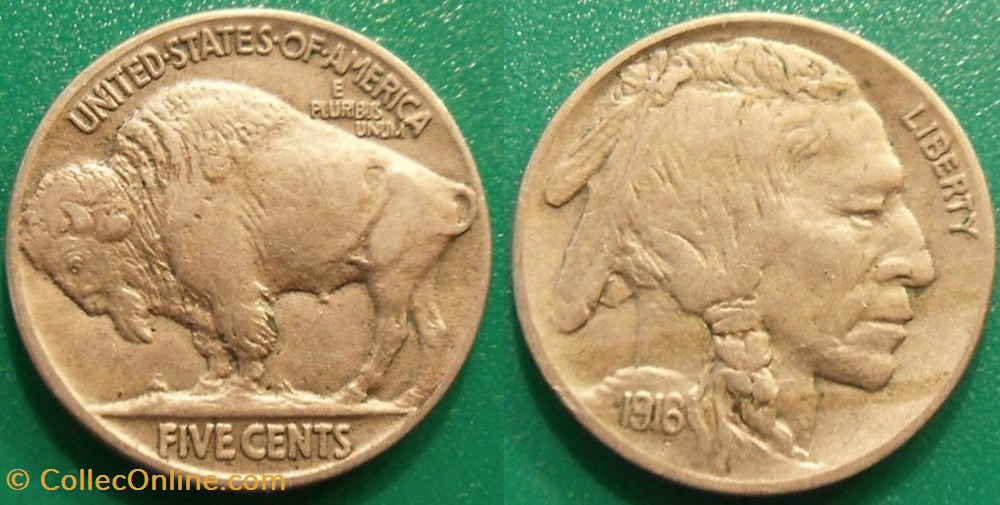 USA 5 Cents 1916 monnaie monde etat uni usa 5 cents 1916