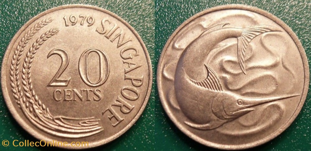 20 Cents 1979 monnaie monde singapour 20 cents 1979