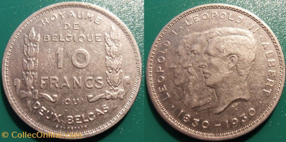 10 Francs 1930 De Belgique monnaie monde 10 francs 1930 de belgique