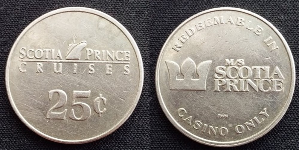 j- Jeton casino USA Scotia Prince Cruises 25 C monnaies paranumismatique jetons poids j jeton casino usa scotia prince cruises 25 c