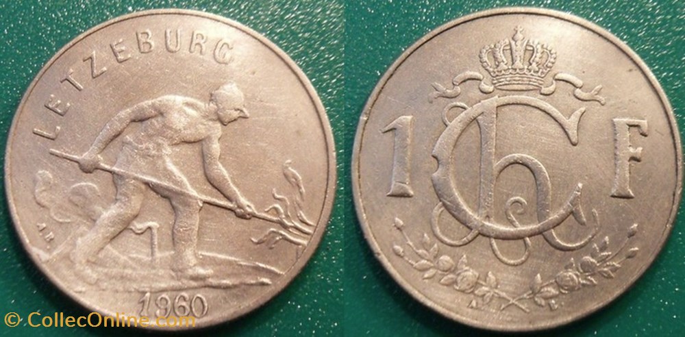 1 Franc 1960 petit module monnaie monde luxembourg 1 franc 1960 petit module