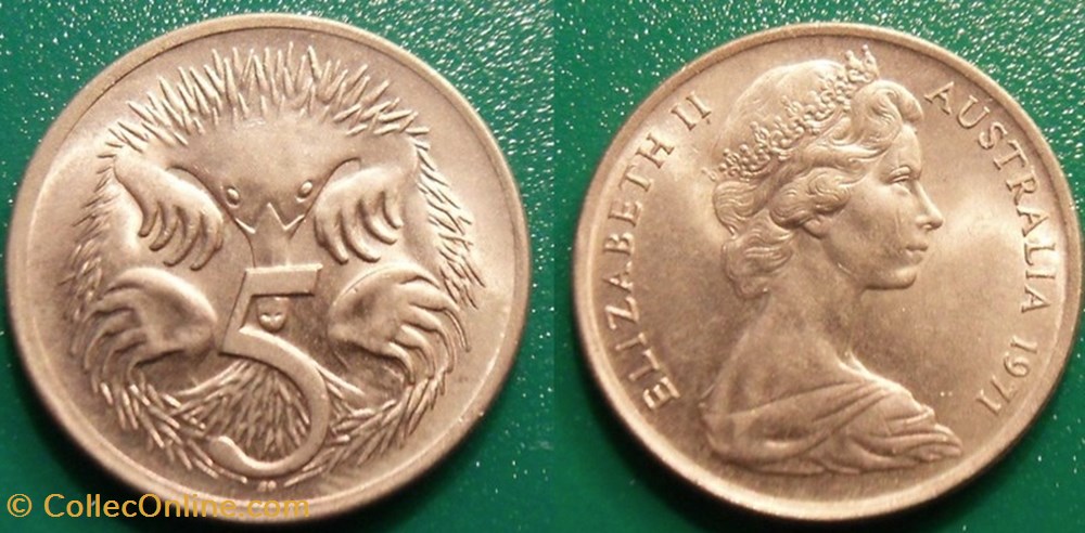 5 Cents 1971 monnaie monde australie 5 cents 1971