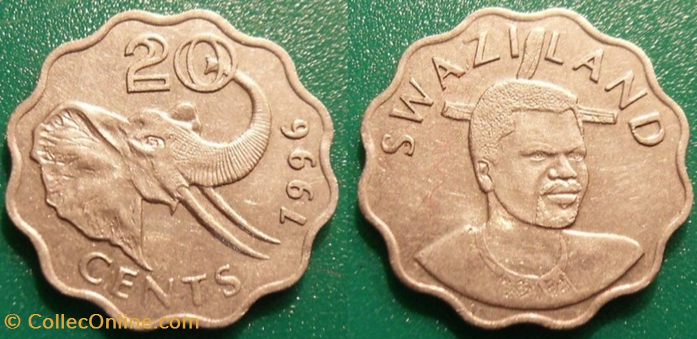 20 Cents 1996 monnaies monde swaziland 20 cents 1996
