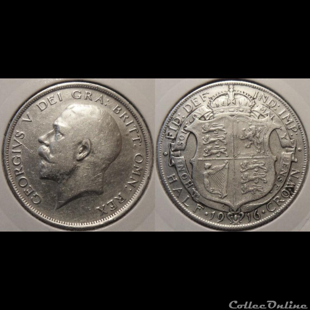 Grande Bretagne Half Crown 1916 monnaie monde royale grande bretagne half crown 1916