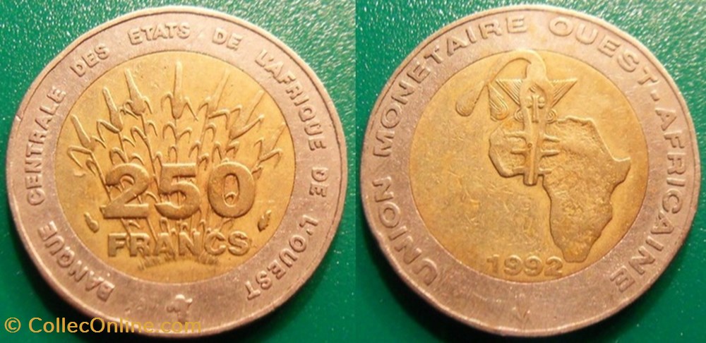 monnaie 250 francs 1992