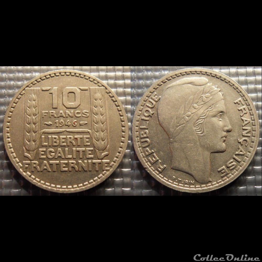 Lc 10 francs Turin grosse tête rameaux courts 1946 26mm 7g monnaie france moderne lc 10 francs turin grosse tete rameaux courts 1946 26mm 7g