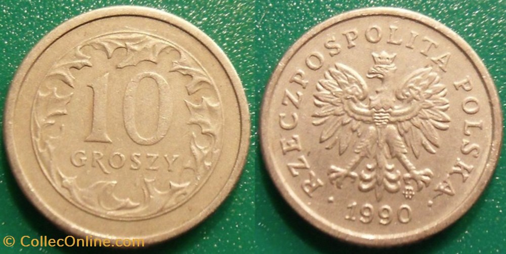 10 Groszy 1990 monnaie monde pologne 10 groszy 1990