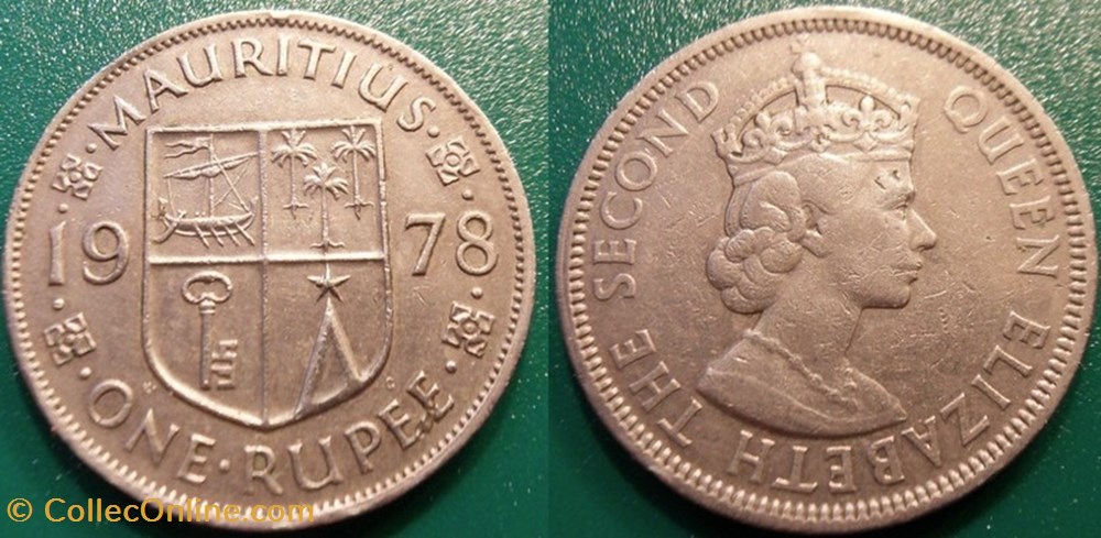monnaie monde maurice 1 roupie 1978