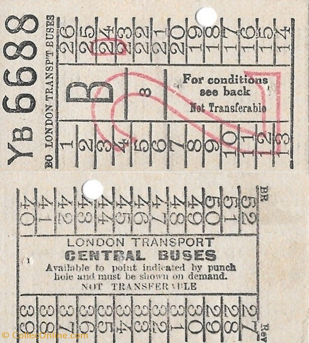 London Transport Central Buses documents anciens titres de london transport central buses