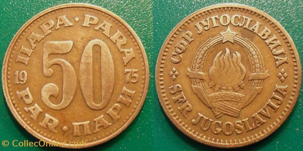 50 Dinars 1975 monnaie monde yougoslavie 50 dinars 1975