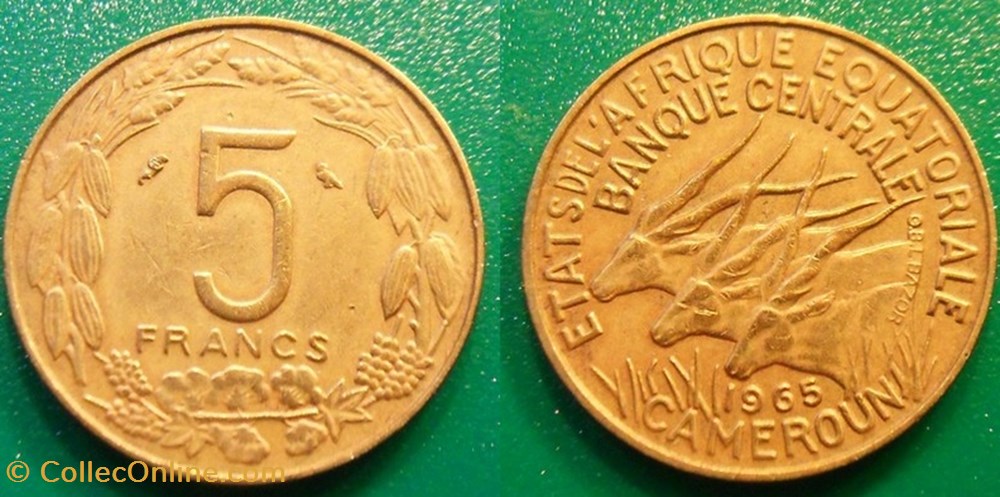 5 Francs 1965 monnaie monde afrique equatoriale 5 francs 1965