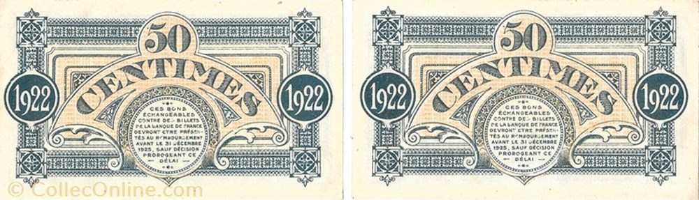 G11 50C. Chambre de Commerce de Mont de Marsan Délibération du 16 Mars 1922 billets europe france g11 50c chambre de commerce de mont de marsan deliberation du 16 mars 1922