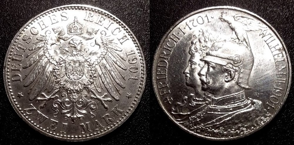 Germany Prusse zwei mark 1901 monnaies monde allemagne germany prusse zwei mark 1901