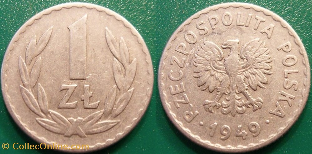 monnaie monde pologne 1 zloty 1949