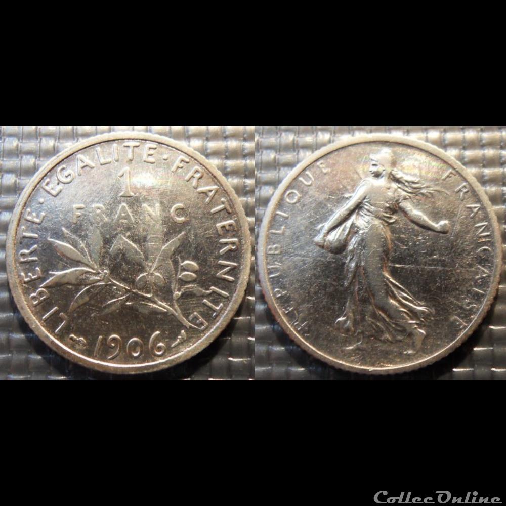 Ha 1 franc Semeuse 1906 23mm 5g monnaie france moderne ha 1 franc semeuse 1906 23mm 5g