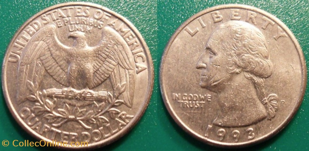monnaie monde etat uni quarter dollar 1993 p