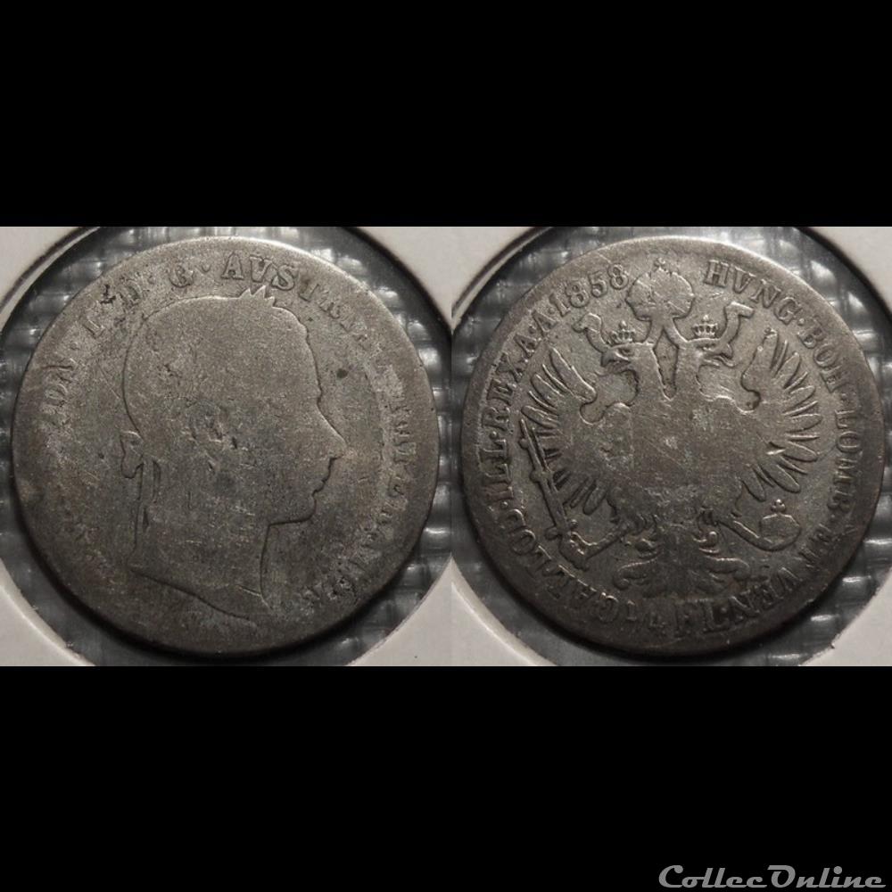 Autriche 1/4 Florin 1858 V monnaie france moderne autriche 1 4 florin 1858 v
