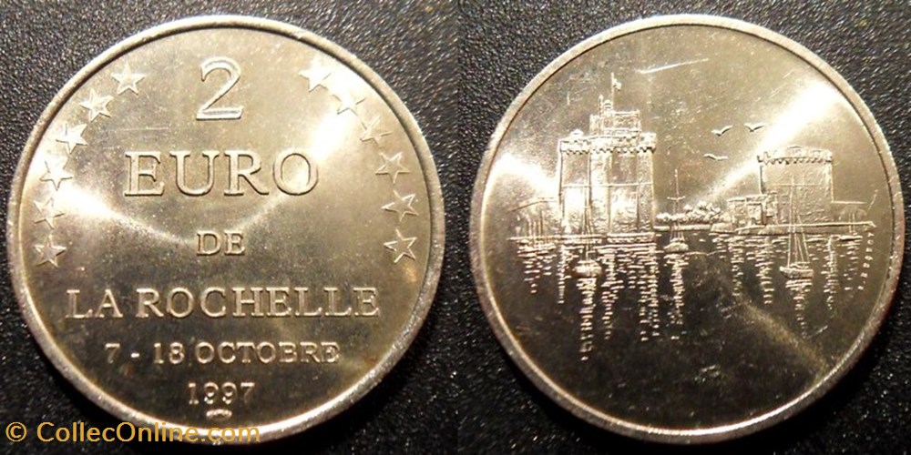 monnaies paranumismatique jetons poids d jeton la rochelle 2 euros cupronickel 1997