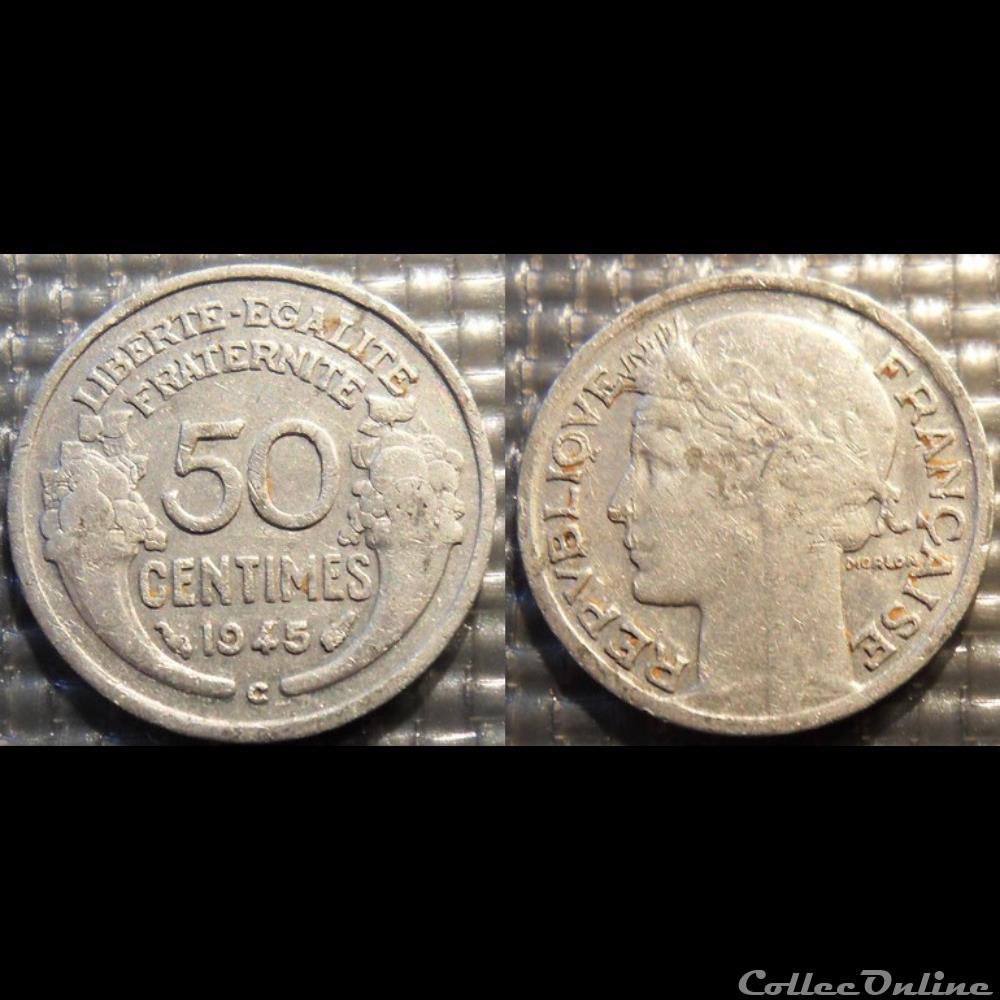 Ge 50 centimes Morlon 1945 C 18mm 0.7g monnaie france moderne ge 50 centimes morlon 1945 c 18mm 0 7g