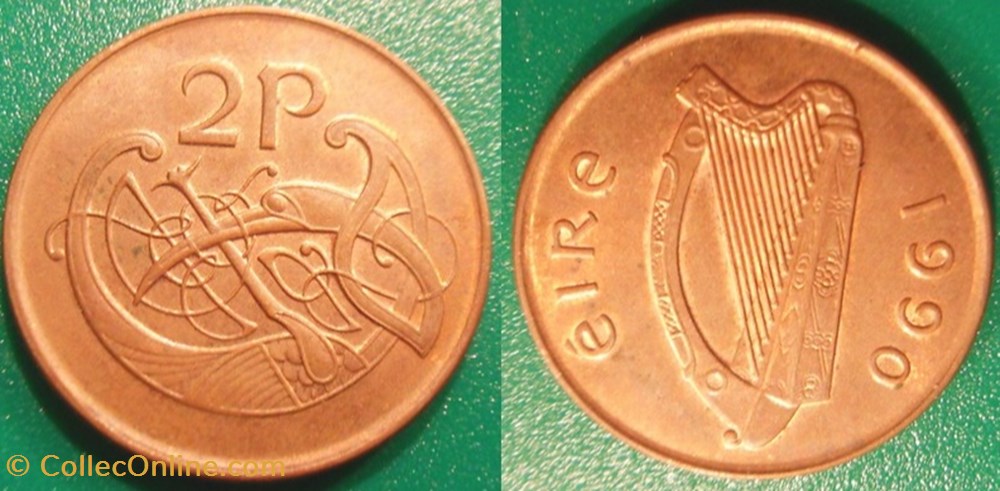 2 Pence 1990 monnaie monde irlande 2 pence 1990